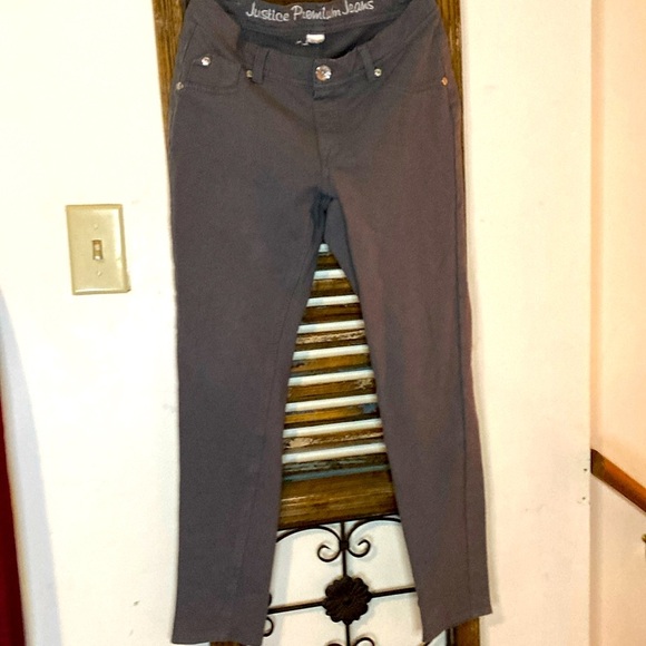 Justice girls jeans gray see measurements in description - Picture 1 of 5